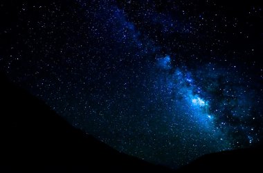 Milky Way over mountain on clear sky clipart