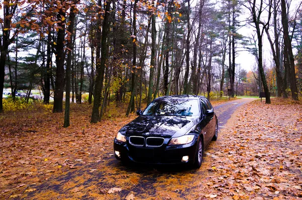 VIRGINIA, EUA - 20 de outubro de 2012: Foto da BMW Série 3 no skyline drive na Virgínia, EUA . — Fotografia de Stock
