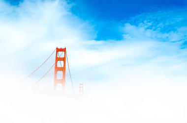 Golden Gate surrounded by fog clipart