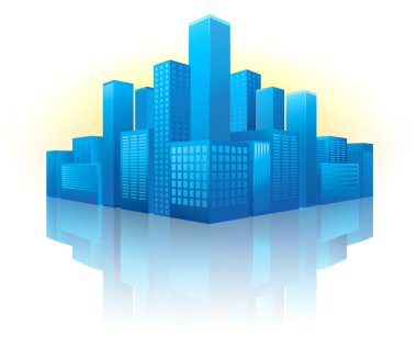 Mavi cityscape bakış açısı