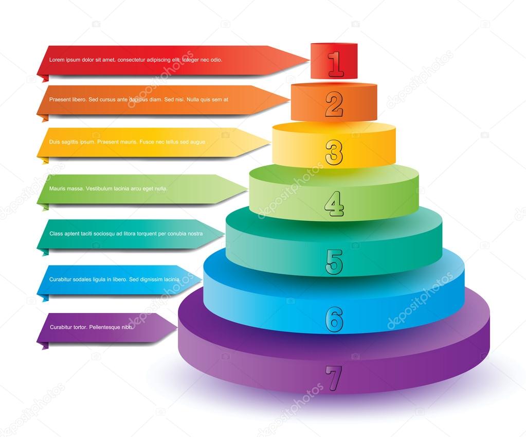 Colorful pyramid elements for presentation