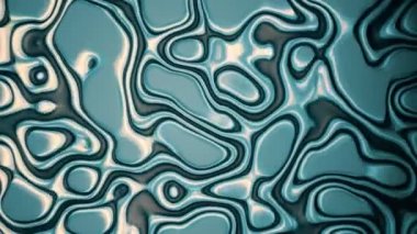 Soyut sıvı gök mavisi ve parlak yağ dokusu, ışık parıltılarıyla dalgalı düz yüzey. Parlayan dalgalı gök mavisi maddesiyle grafiksel bir arkaplan. Sanat ya da ticari konsept. 3D görüntüleme 4K.