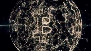 Bitcoin işareti sanal para birimi simgesi. Son saniye sorunsuz döngü 4 k vardır