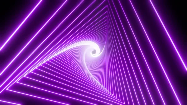 Абстрактный треугольник VJ туннельного видео для музыкальной анимации edm. Абстрактный фон с туннелем неоновых треугольников. - Да. 3D-анимация тоннеля треугольников, состоящего из белых неоновых линий. Seamless Лицензионные Стоковые Фото