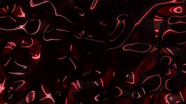 Surface métallique irisée de couleur rouge foncé vibrante avec des ondulations mobiles. Concept motif liquide fond texture de luxe. Rendement 3d en boucle en 4K . — Photo
