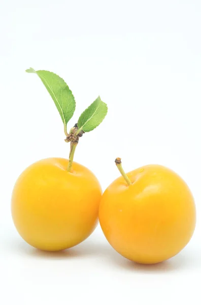 Two yellow plums — Stock Photo, Image