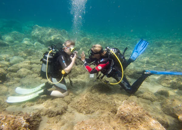 Lección de buceo — Foto de Stock