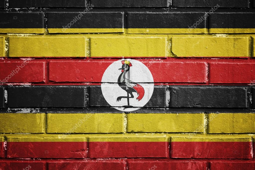 Uganda flag on a textured brick wall — Stock Photo © ibreakstock 34229127