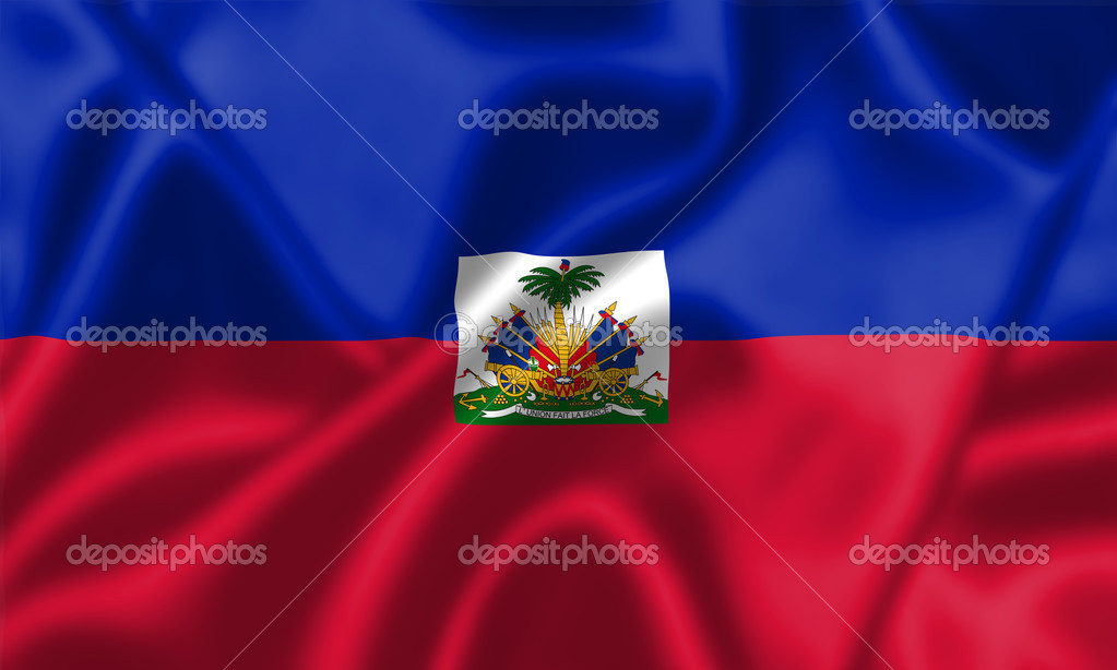 Bandera de Haití soplando en el viento — Foto de stock ...