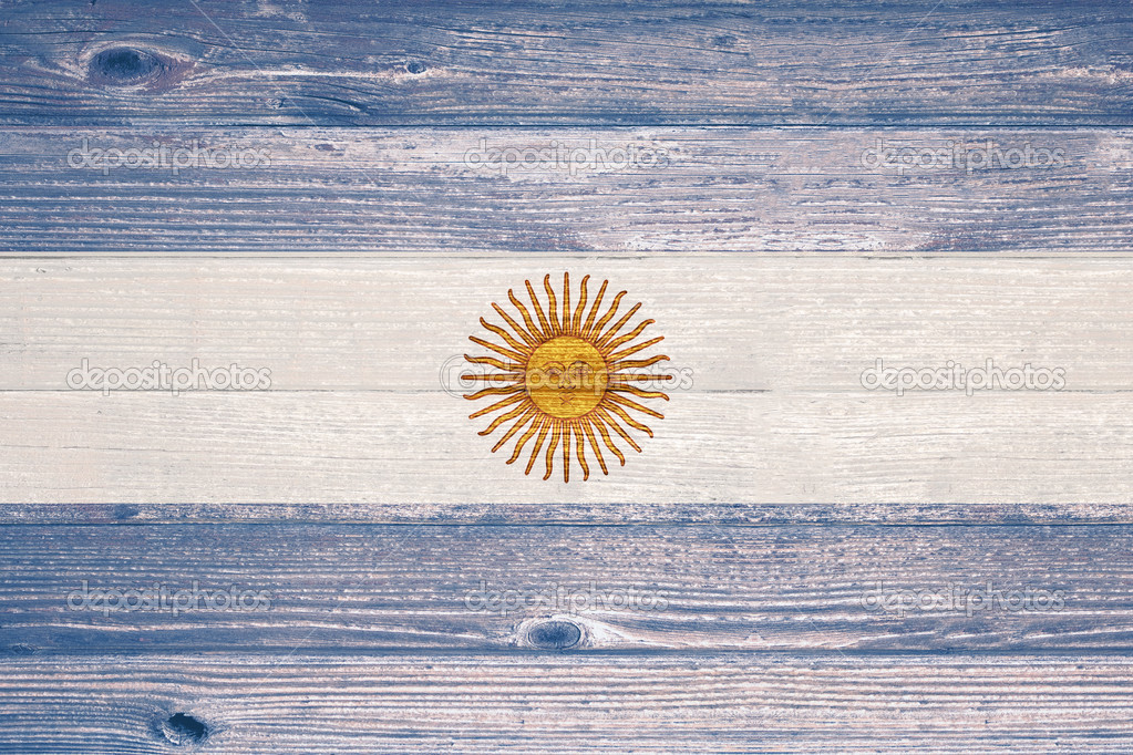 Argentina Flag painted on old wood plank background. Stock Photo by  ©ibreakstock 35209609