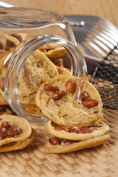 Savory Peanut & Anchovy Brittle — Stock Photo, Image