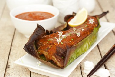 ızgara spicy sting ray muz yaprakları