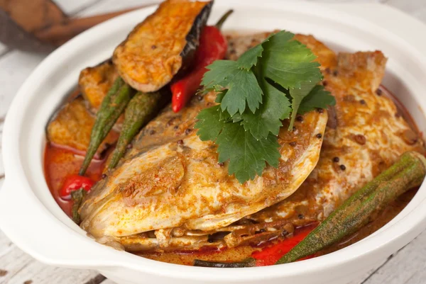 Cabeça de peixe Claypot Curry — Fotografia de Stock