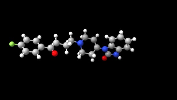 Antipsikotik Uyuşturucu Droperidol Animasyon Topları Sopası Uzay Çöpü Modelleri Siyah — Stok video