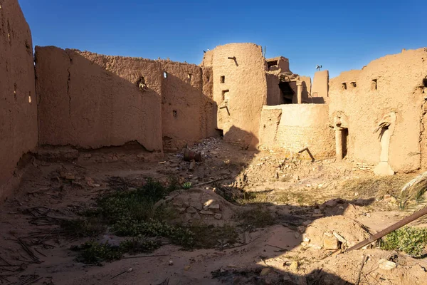 Ruinas Arquitectura Tradicional Ladrillo Barro Árabe Ushaiqer Arabia Saudita —  Fotos de Stock