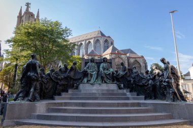 Gent, Belçika - 13 Temmuz 2018 Van Eyck Kardeşler Anıtı