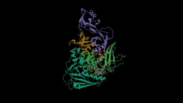 Binary Complex Pertussis Toxin Atp Animated Cartoon Gaussian Surface Model — Stock Video