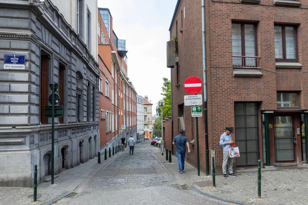 Bruksela Belgia Lipca 2018 Rue Miroir Mała Uliczka Centrum — Zdjęcie stockowe