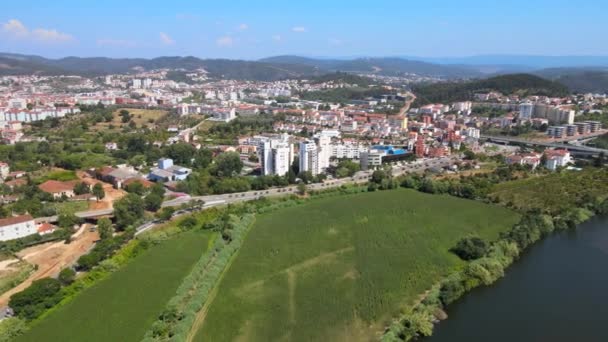 Aerial View Coimbra Portugal Residential Districts Right Bank Mondego River — Video