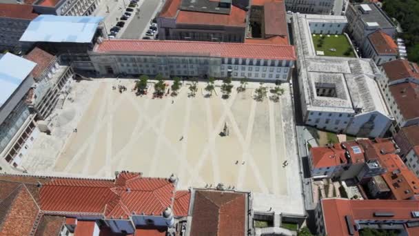 Camera Drone Flies Sidewise University Coimbra Campus — Stok video