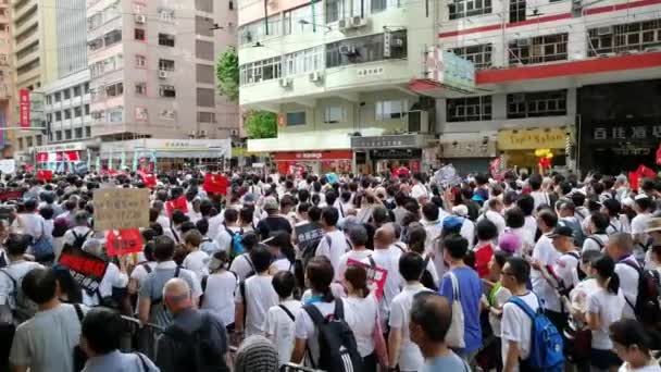 Hong Kong June 2019 Demonstration Hennessy Road Wanchai First Day — Vídeo de stock