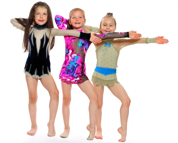 Little beautiful gymnasts — Stock Photo, Image