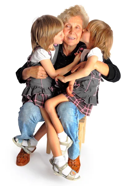 Granddaughters and grandmother — Stock Photo, Image