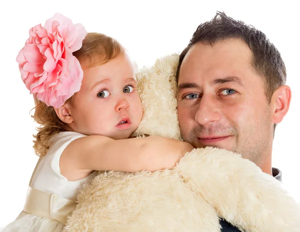 The 2-year-old girl with the father — Stock Photo, Image