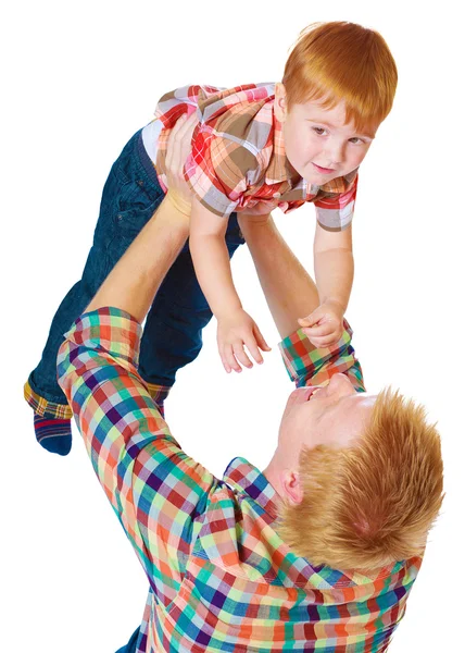 The happy father with the small son — Stock Photo, Image