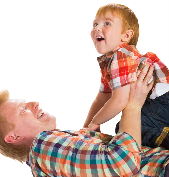 Le père heureux avec le petit fils — Photo