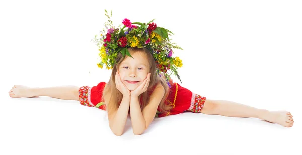 The girl with a wreath on the head — Stock Photo, Image