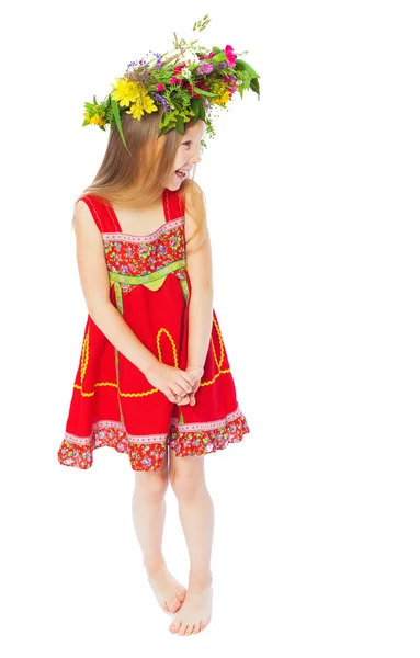 The girl with a wreath on the head — Stock Photo, Image