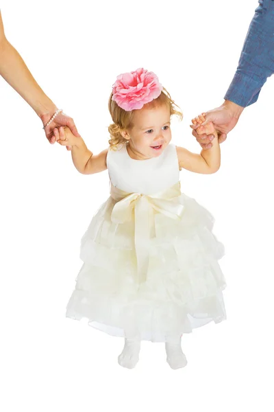 Little girl holding hands — Stock Photo, Image