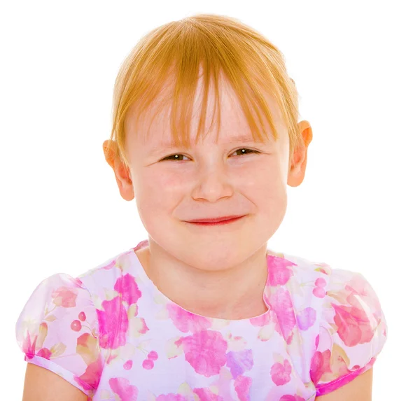 Portrait of a beautiful blonde on a belt a little girl. — Stock Photo, Image