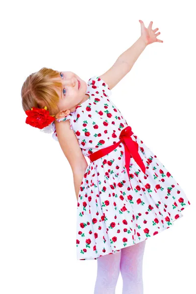 Active little girl training — Stock Photo, Image