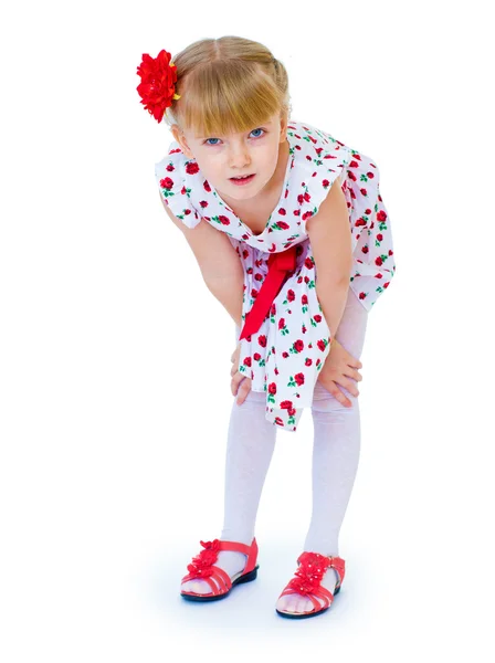 Active little girl training — Stock Photo, Image