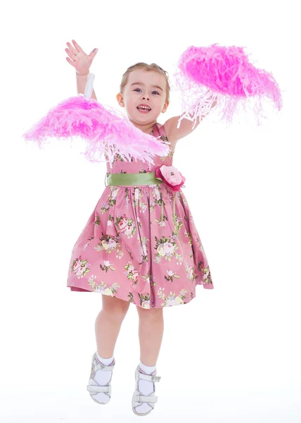 Little girl jumping — Stock Photo, Image