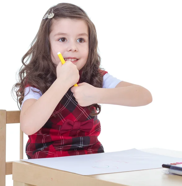 Kids drawing with crayons. — Stock Photo, Image