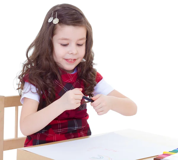 Kids drawing with crayons. — Stock Photo, Image