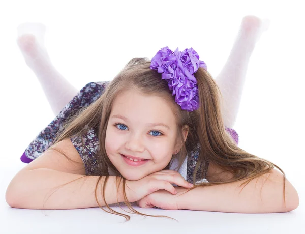 Sorriso da bela menina de 6 anos — Fotografia de Stock