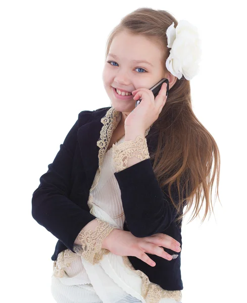 Ragazza con telefono. — Foto Stock