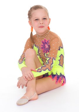 sevimli küçük jimnastikçi.