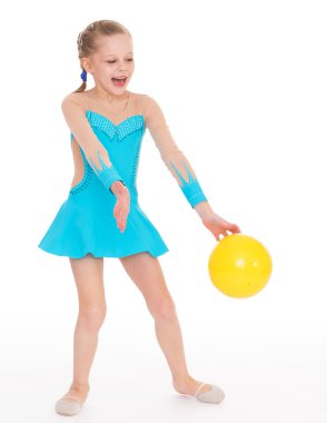 sevimli genç kız jimnastikçi.