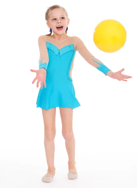 Charming young girl gymnast. — Stock Photo, Image