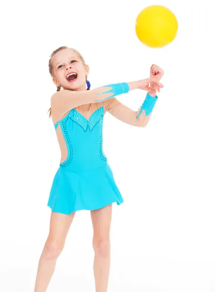 Charming young girl gymnast. — Stock Photo, Image