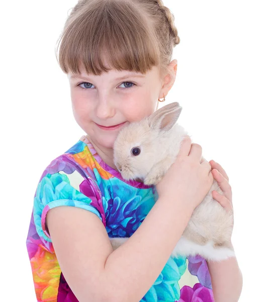 Little girl with adorable rabbit — Stock Photo © lotosfoto1 #44207001