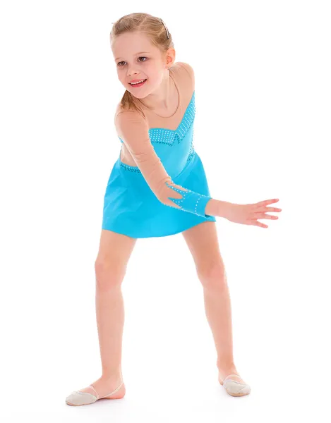 Child girl doing fitness exercises — Stock Photo, Image