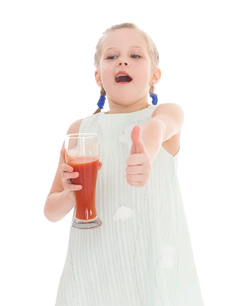 Забавная маленькая девочка с большим пальцем вверх — стоковое фото
