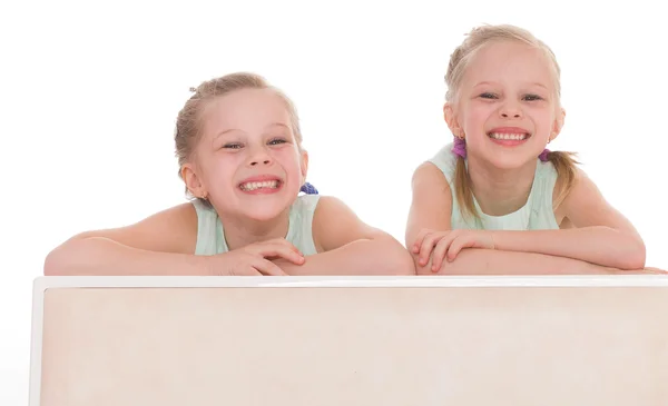Portrait of two cheerful children — Stock Photo, Image