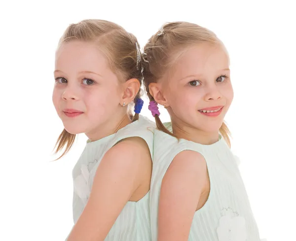 Portrait of two cheerful children — Stock Photo, Image